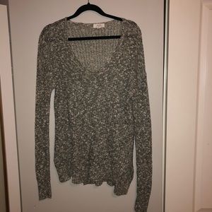 NORDSTROM 🌿 green and white slouchy sweater